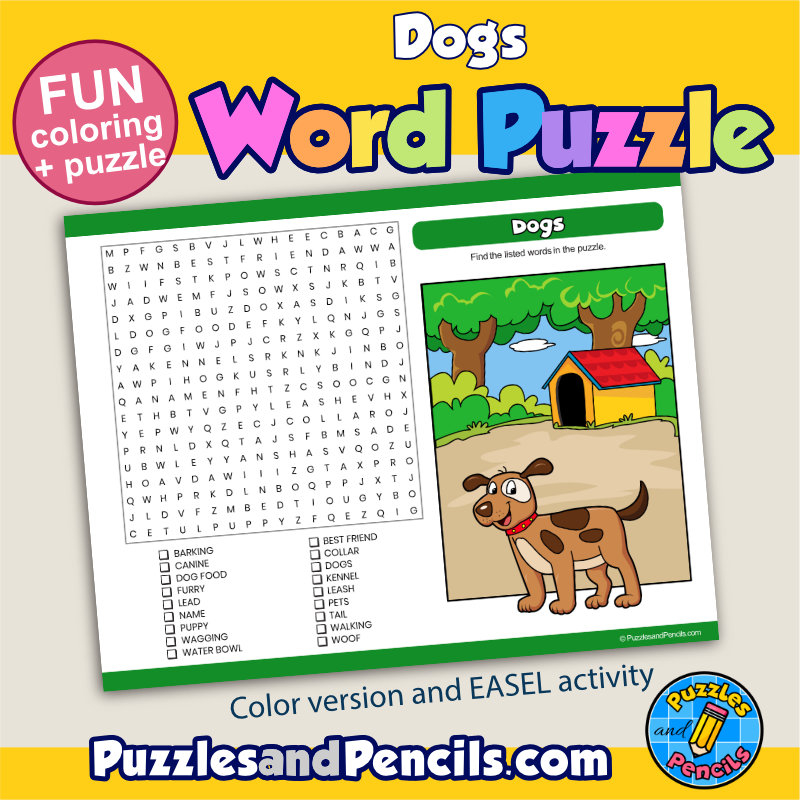 Dogs Word Search Printable
