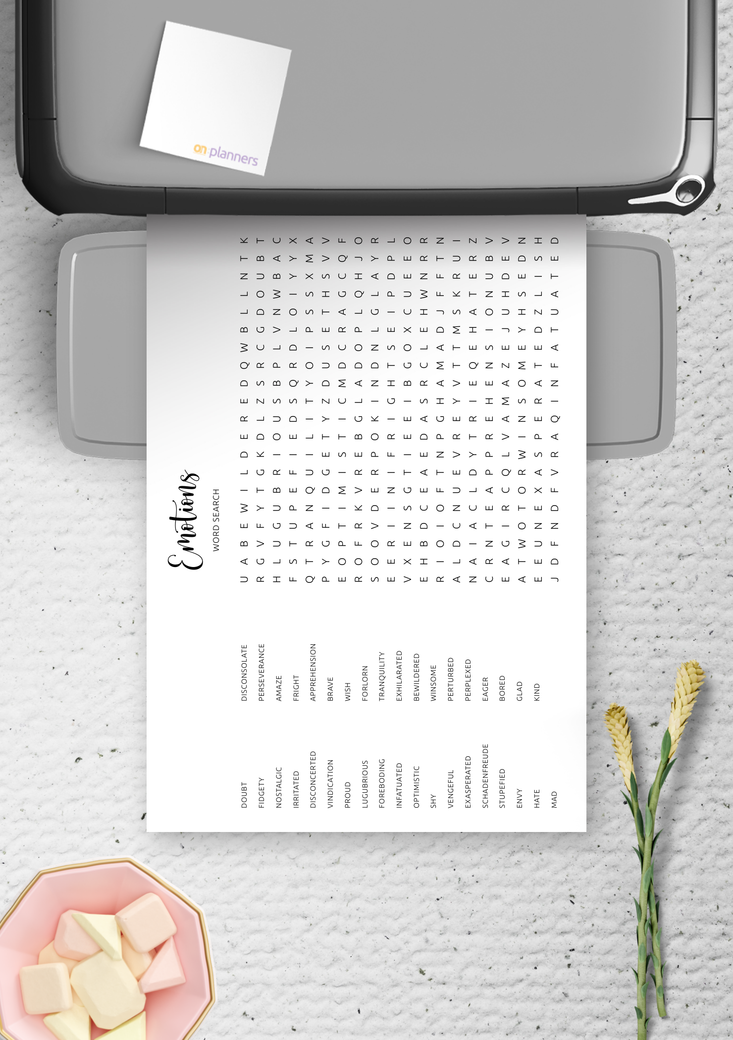 Emotions Word Search Printable