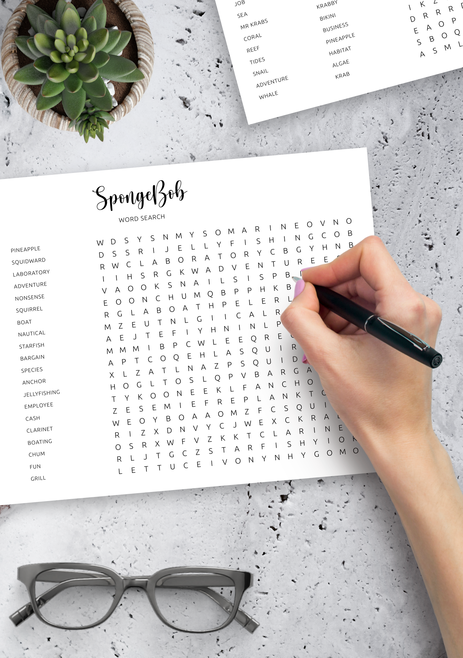 Download Printable SpongeBob Word Search In PDF