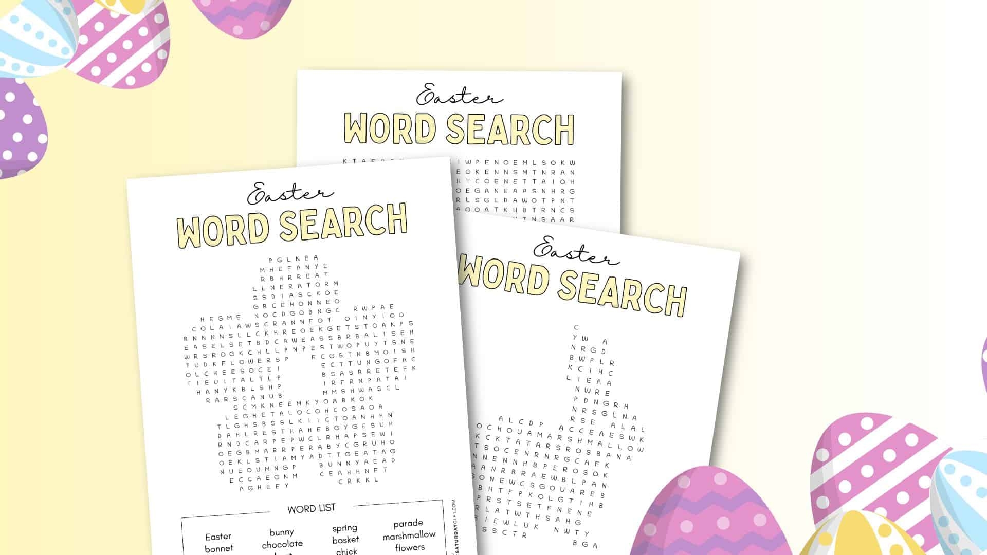 Easter Word Search Cute Free Printables SaturdayGift