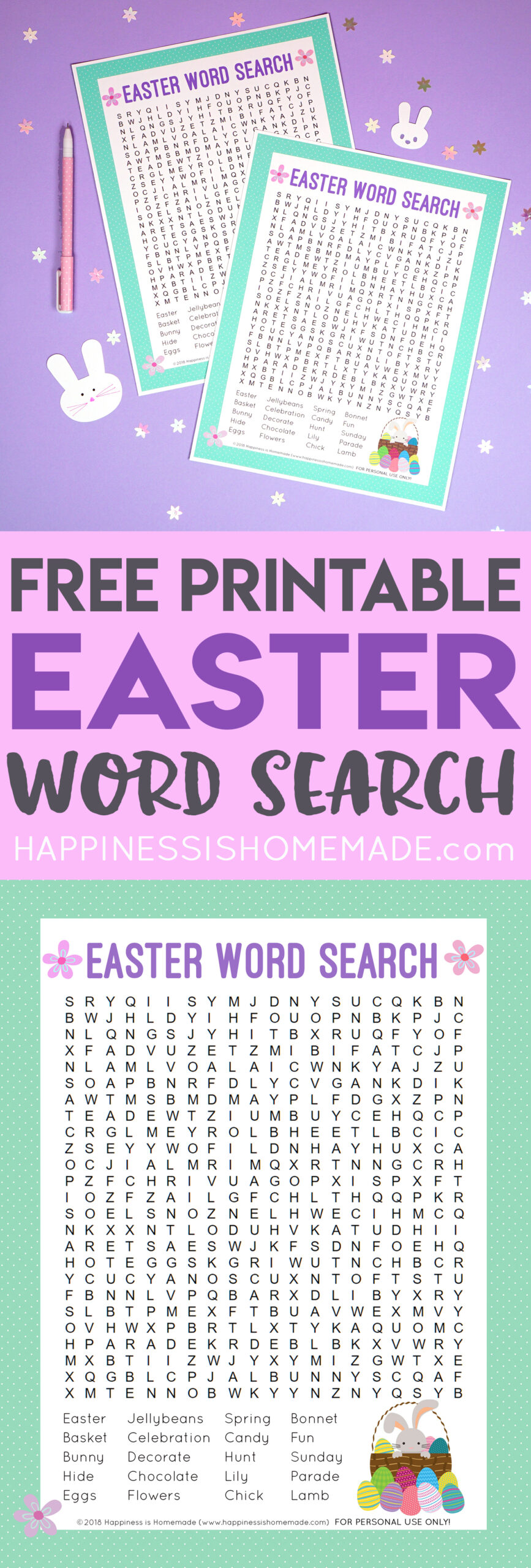 Printable Easter Word Search Worksheets