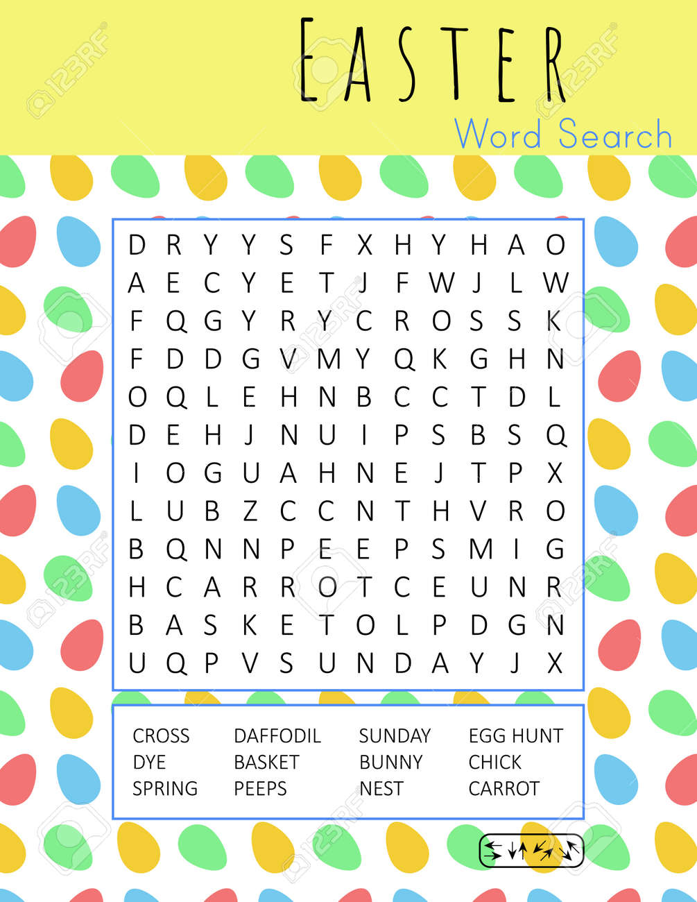 Easter Word Search Puzzle Printable Educational Game For Kids Funny Holiday Crossword Festive Colorful Worksheet For Learning English Words Vector Illustration Royalty Free SVG Cliparts Vectors And Stock Illustration Image 173674528 