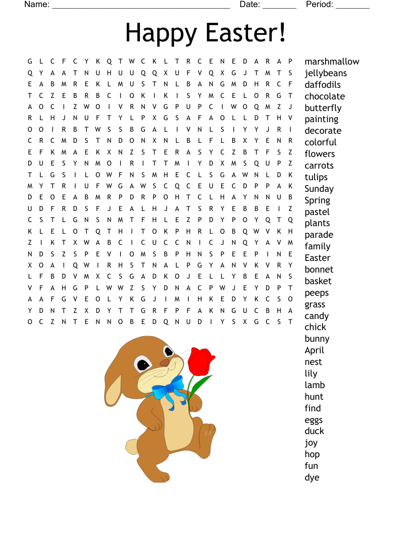 Easter Word Search WordMint Easter Word Search WordMint