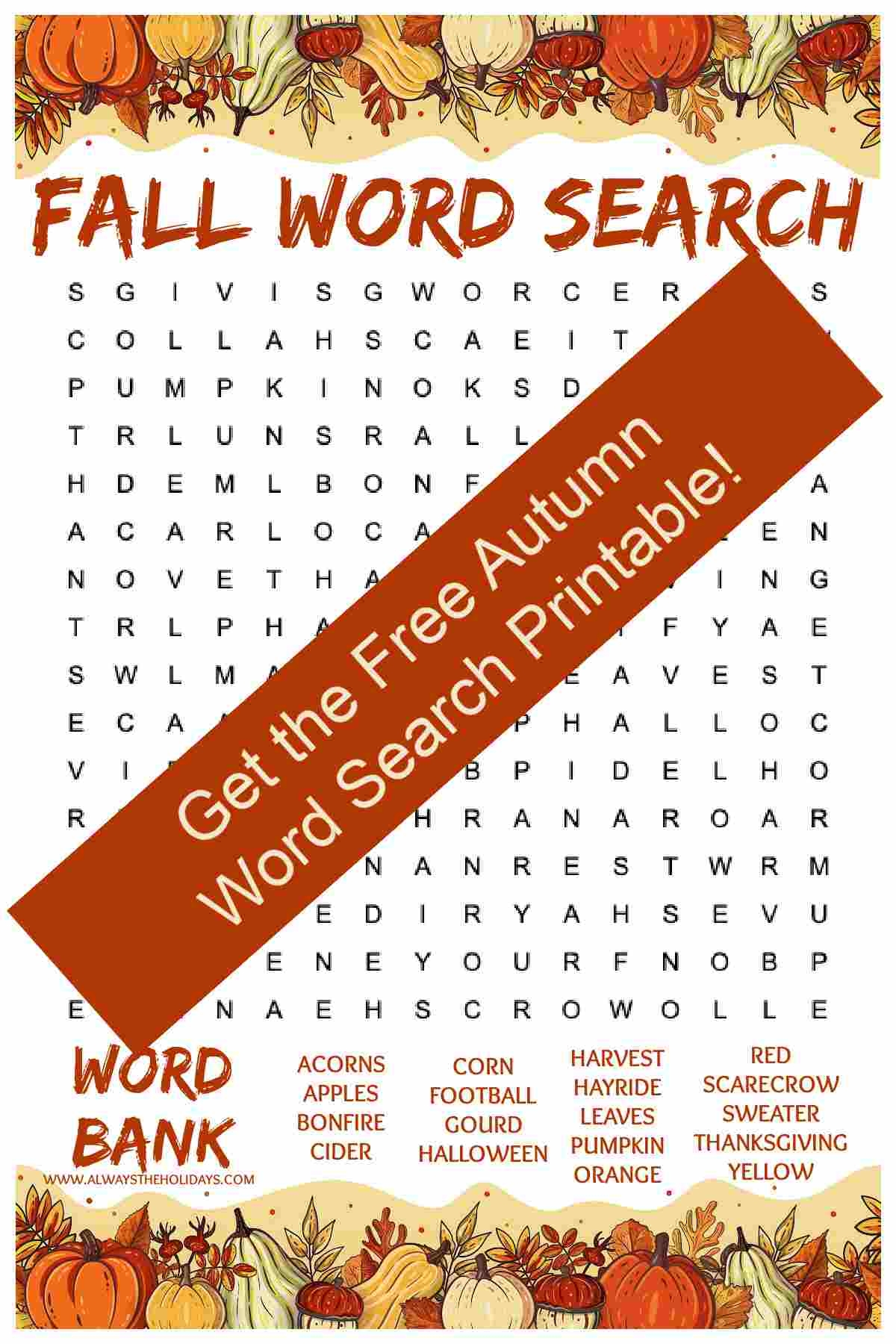 Easy Fall Word Search Printable Free Word Find With Answers Easy Fall Word Search Printable Free Word Find With Answers