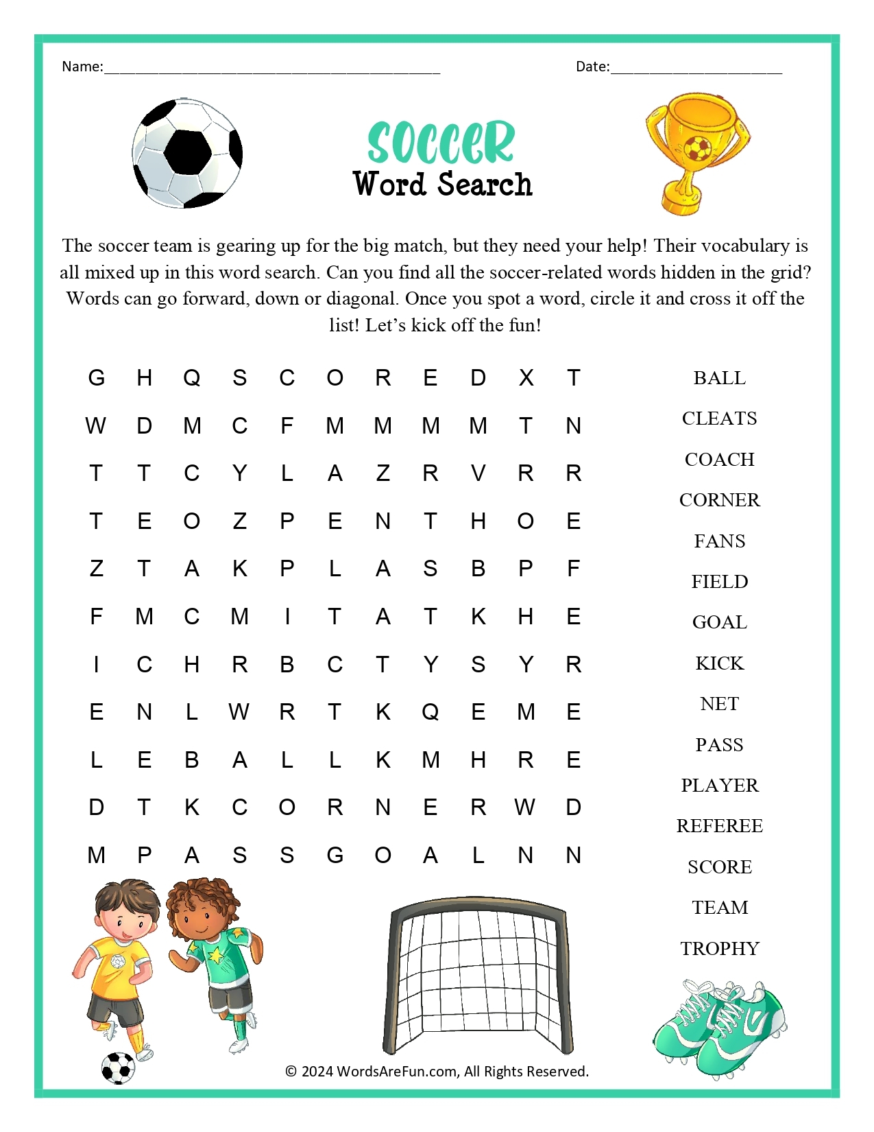 Easy Word Searches To Print