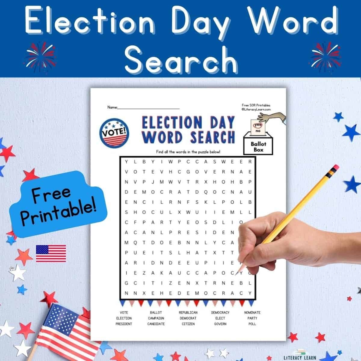 Free Printable Presidents Day Word Search