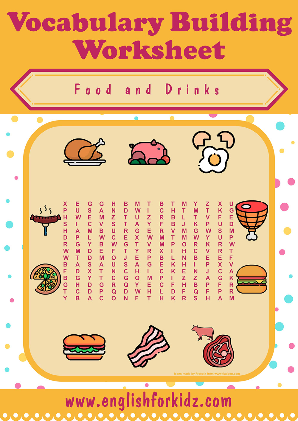 Printable Food Word Search