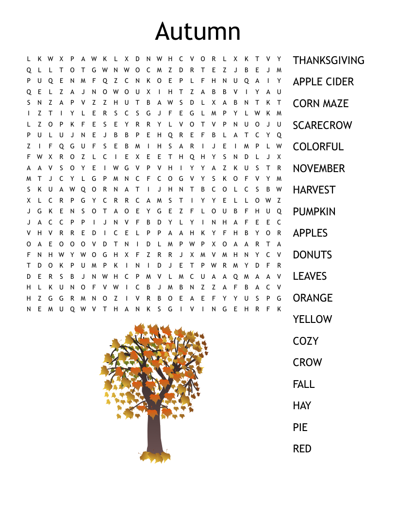 FALL FEST Word Search WordMint