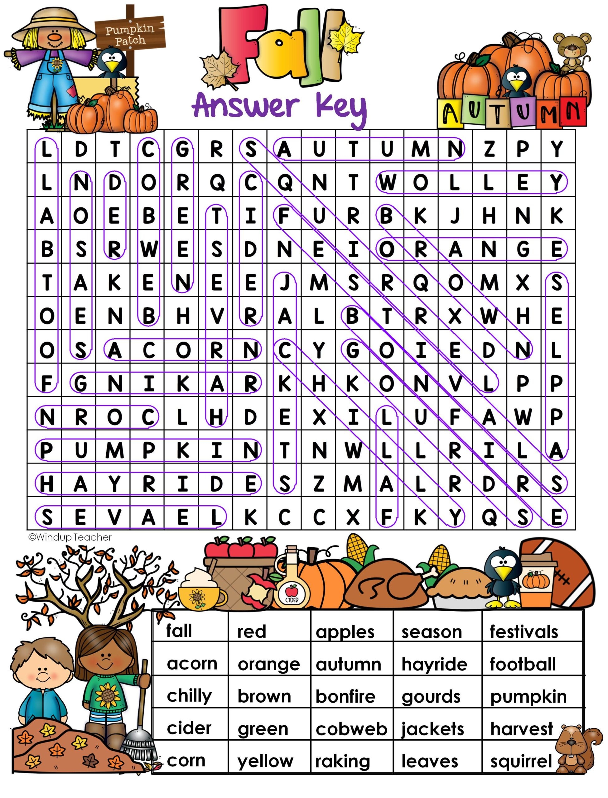 Fall Word Search HARD Puzzle Ready To Go Made By Teachers