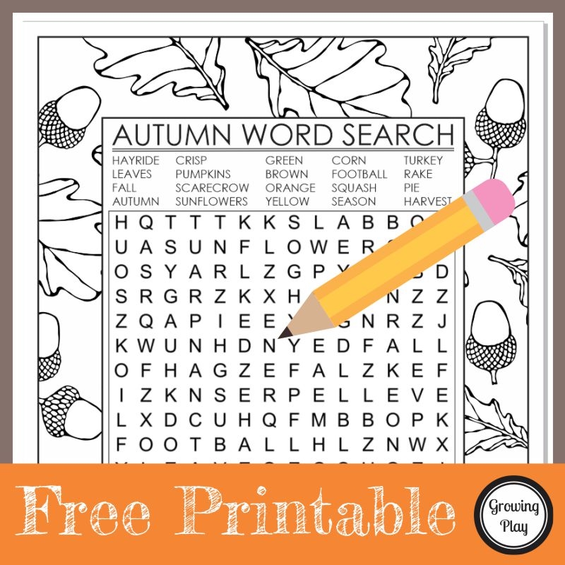 Free Printable Word Searches For Fall