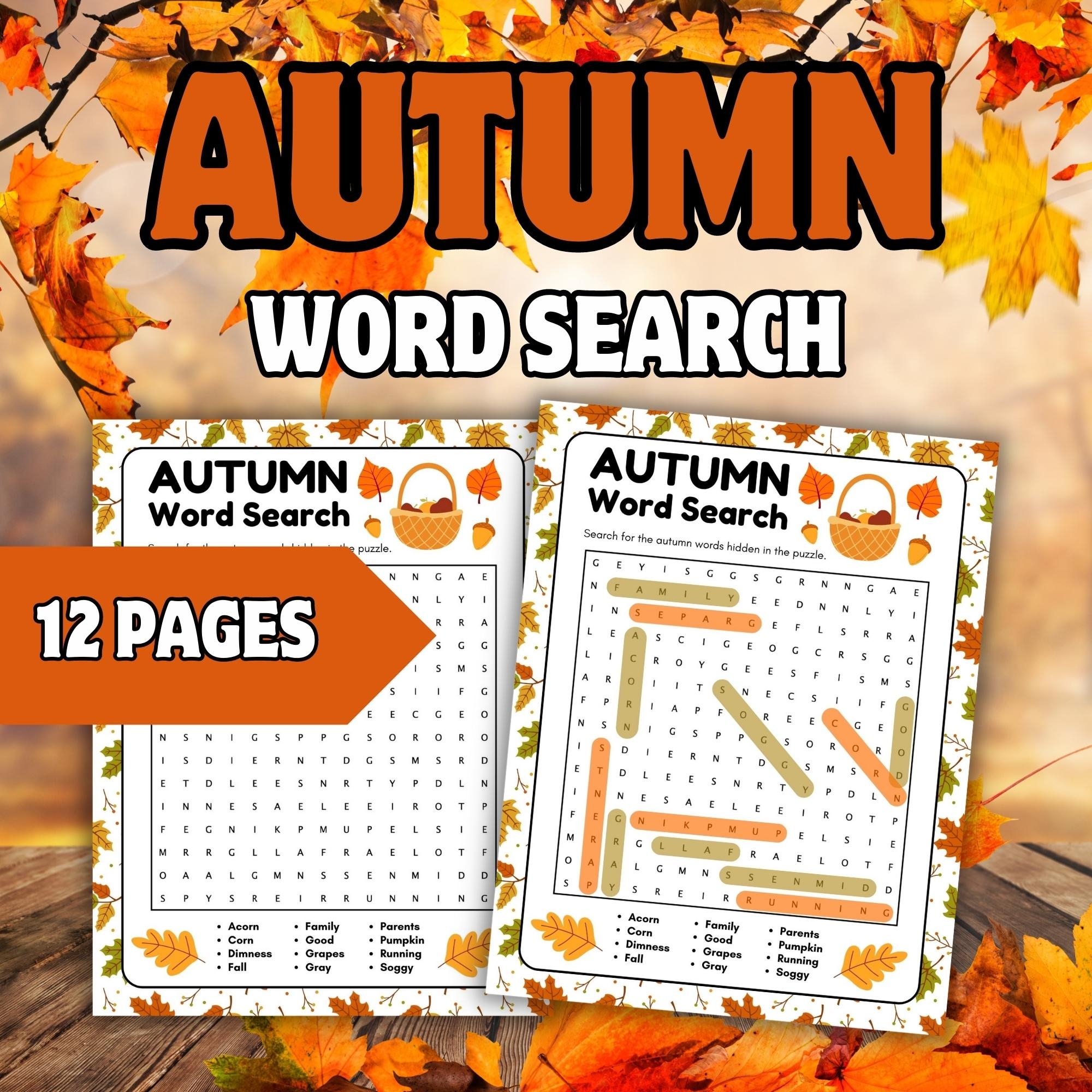 Autumn Word Search Puzzle