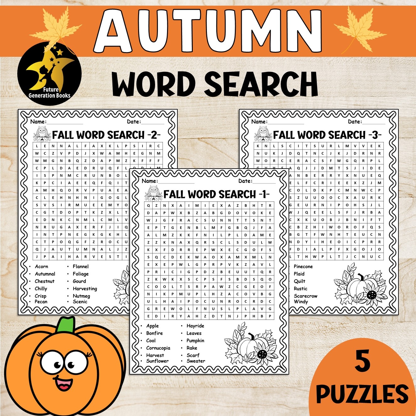 Fall Word Search Puzzles Autumn Worksheets September Early Finisher Activities Made By Teachers