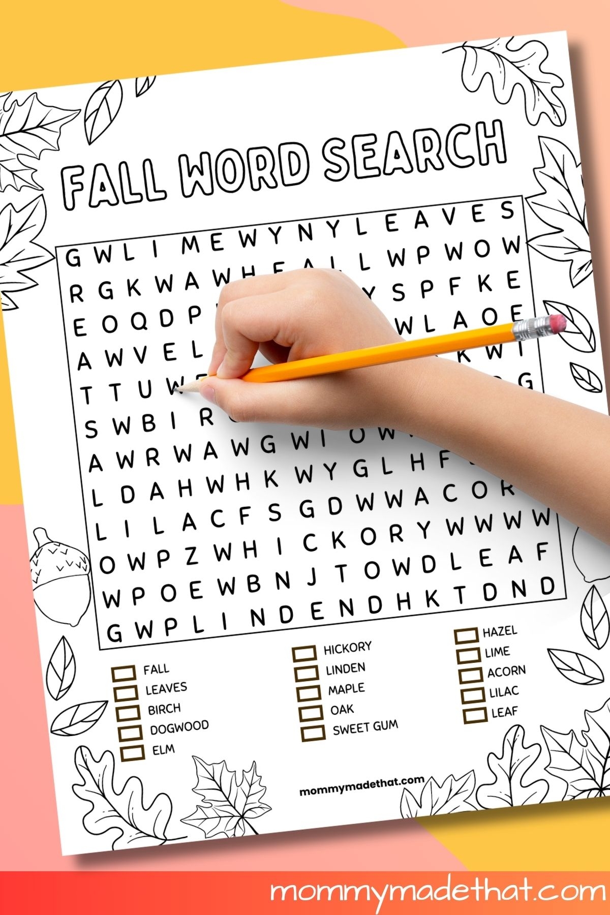 Fall Printable Word Search