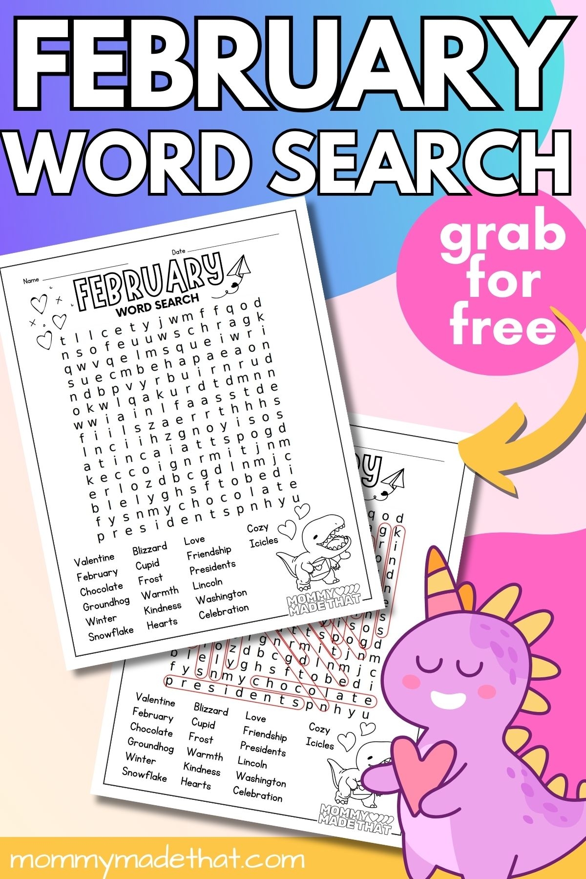 February Word Searches For Kids February Word Searches For Kids