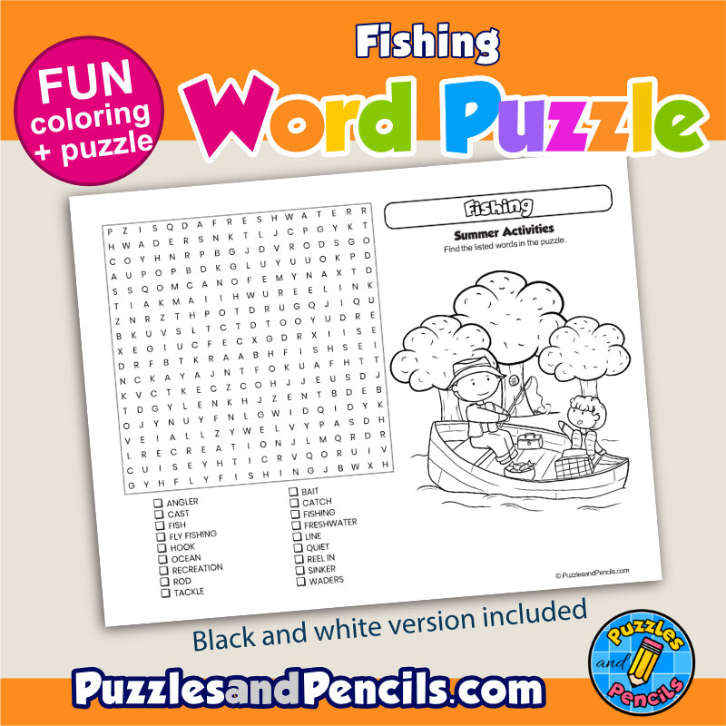 Fishing Word Search Puzzle Activity Page And Coloring Summer Wordsearch Made By Teachers Fishing Word Search Puzzle Activity Page And Coloring Summer Wordsearch Made By Teachers