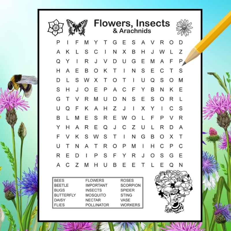 Printable Flower Word Search