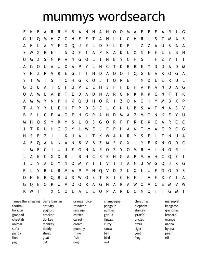 Food Word Search Puzzles Printable