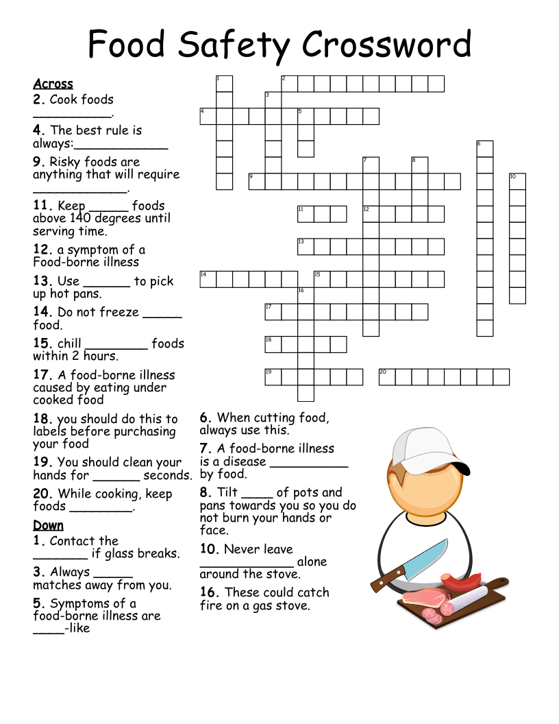 Food Safety Word Search Printable Food Safety Word Search Printable