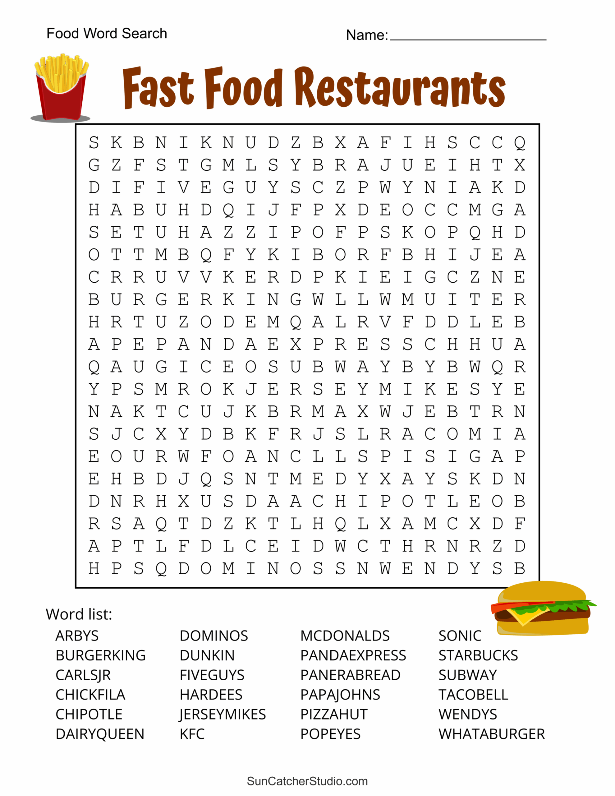 Word Search Puzzles Worksheets