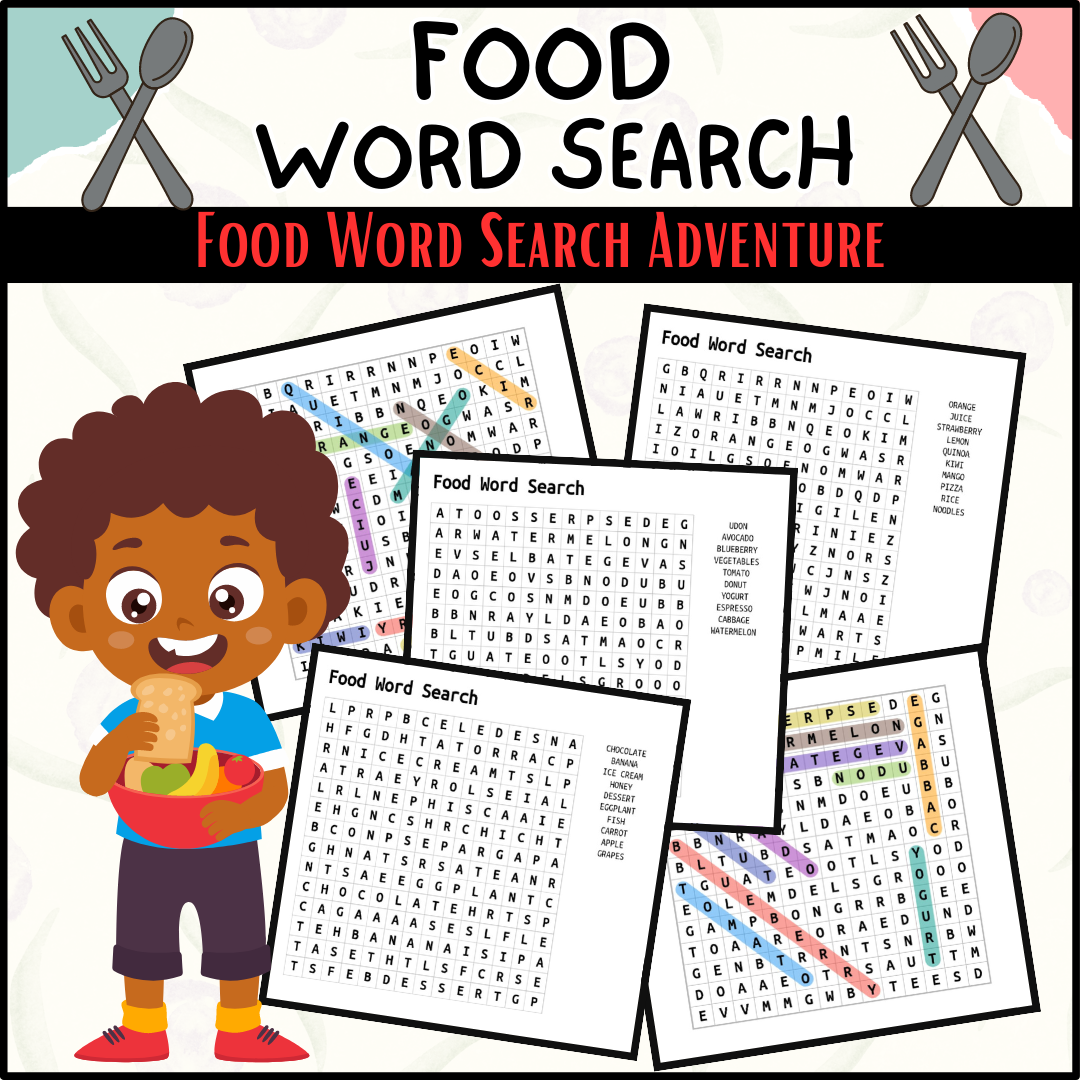 Food Word Search For Kids