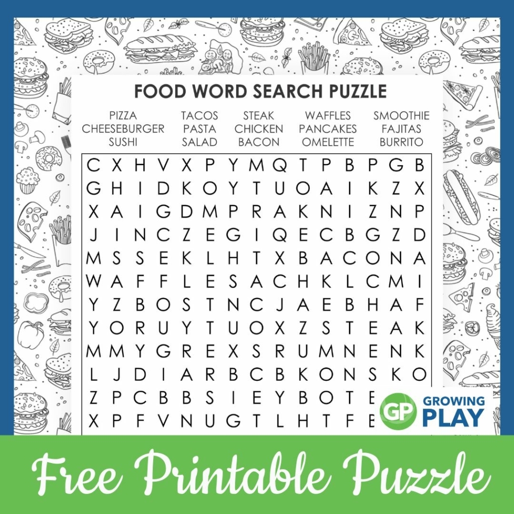 Food Word Search Printable FREE Growing Play Food Word Search Printable FREE Growing Play