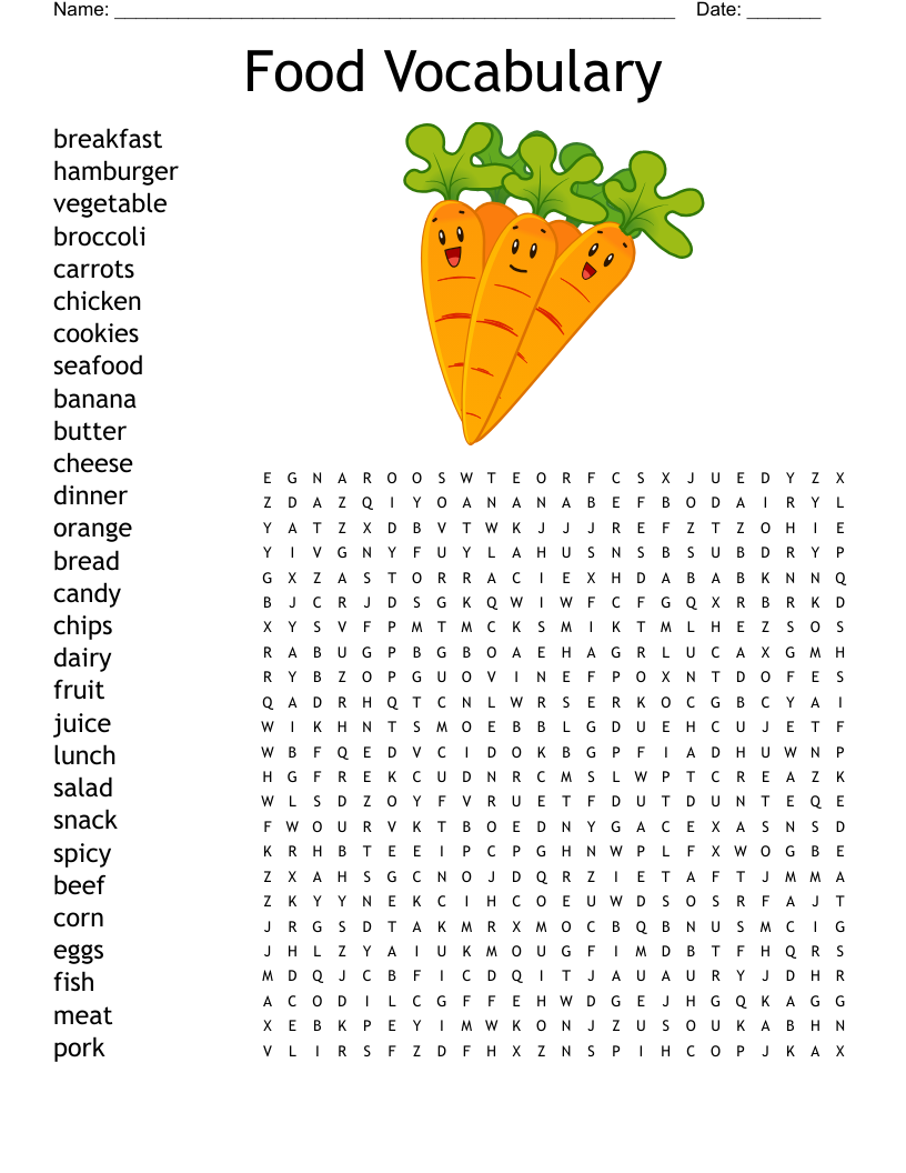 Food Word Search Printable For Kids Food Word Search Printable For Kids