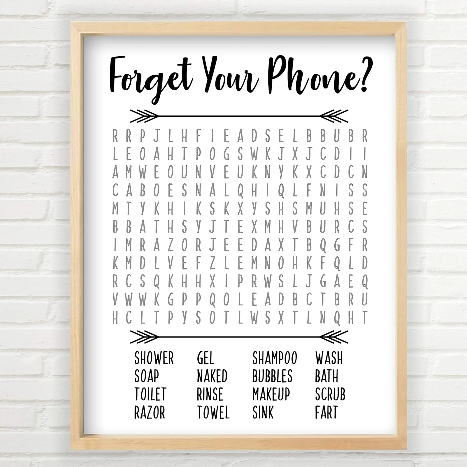 Forget Your Phone Bathroom Decor Word Search Puzzle Unframed 8x10 Inch Print Forget Your Phone Bathroom Sign Word Search Forgot Your Phone Bathroom Sign Funny Bathroom Decor Bathroom Humor Walmart