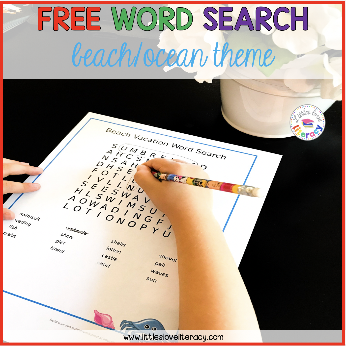 FREE BEACH WORD SEARCH FOR KIDS Littles Love Learning FREE BEACH WORD SEARCH FOR KIDS Littles Love Learning