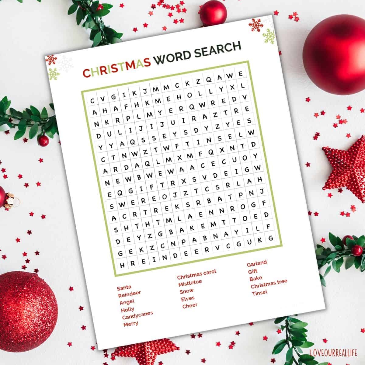 Printable Word Searches For Kids Christmas