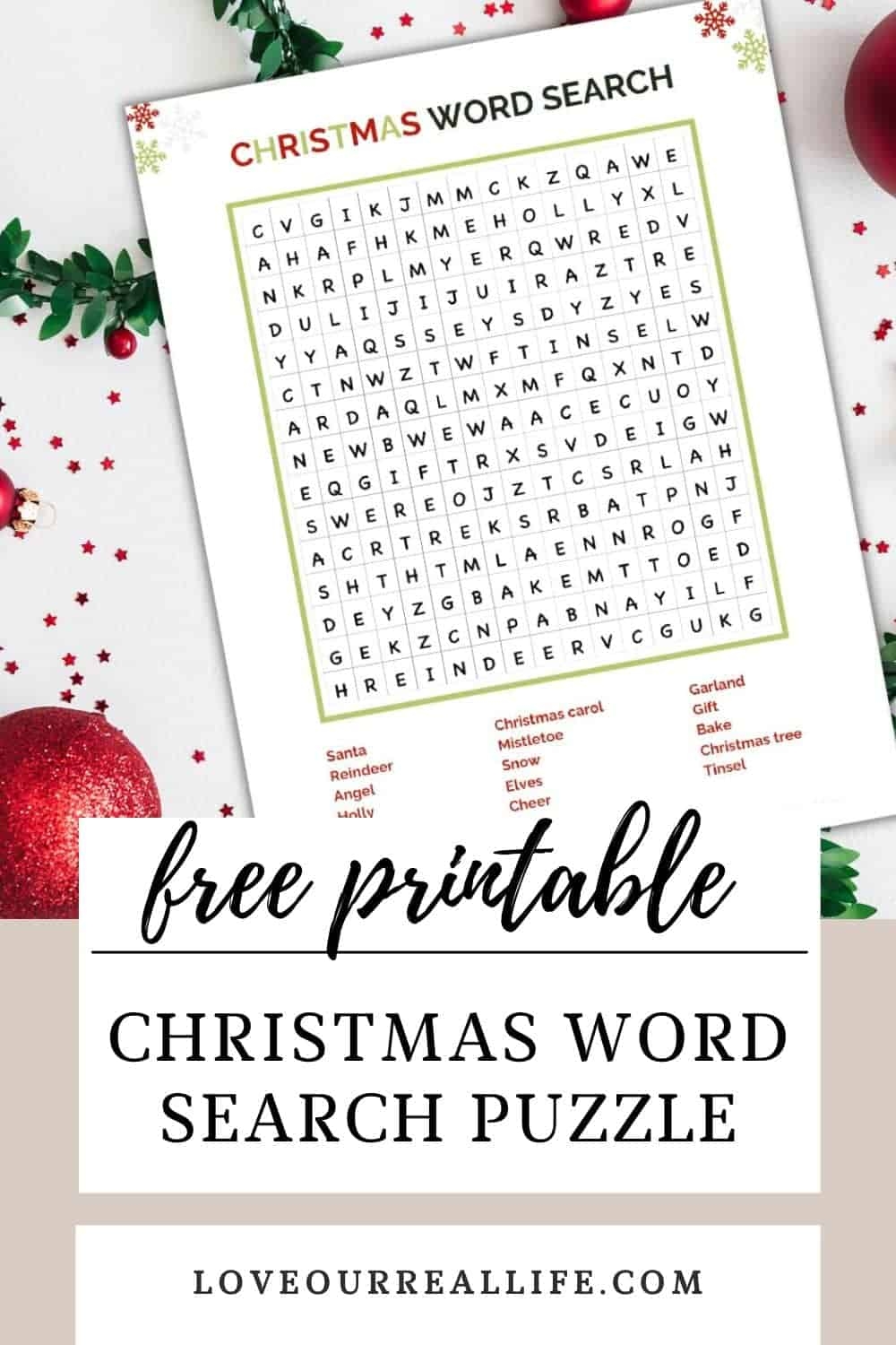 Free Printable Christmas Word Search