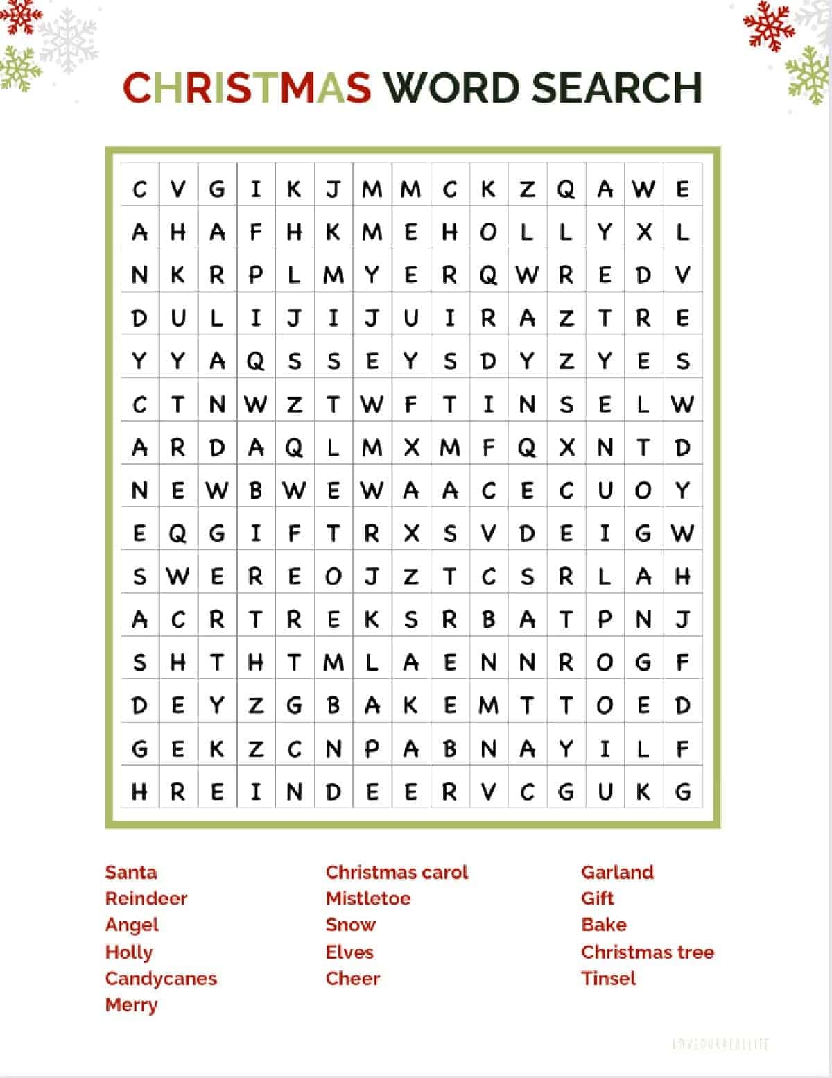 FREE Christmas Word Search Printable For Kids Of All Ages FREE Christmas Word Search Printable For Kids Of All Ages