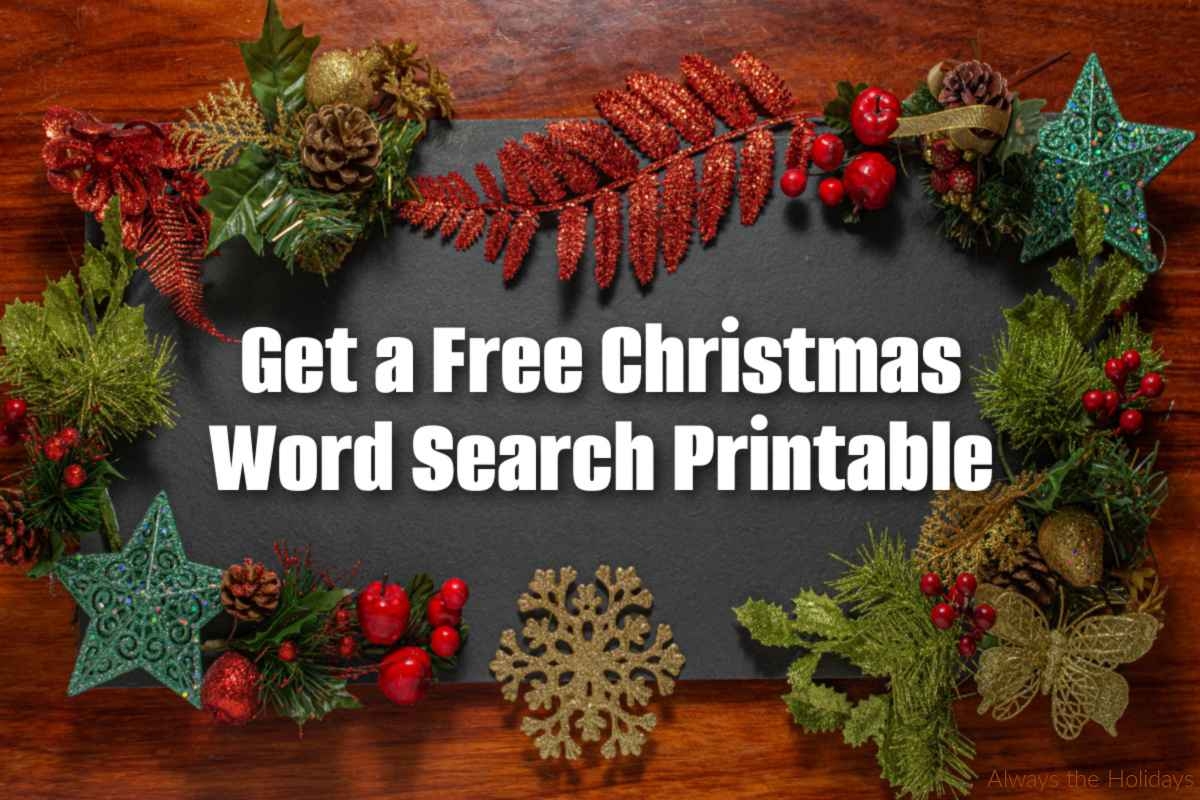 Word Search Puzzles For Christmas Printables