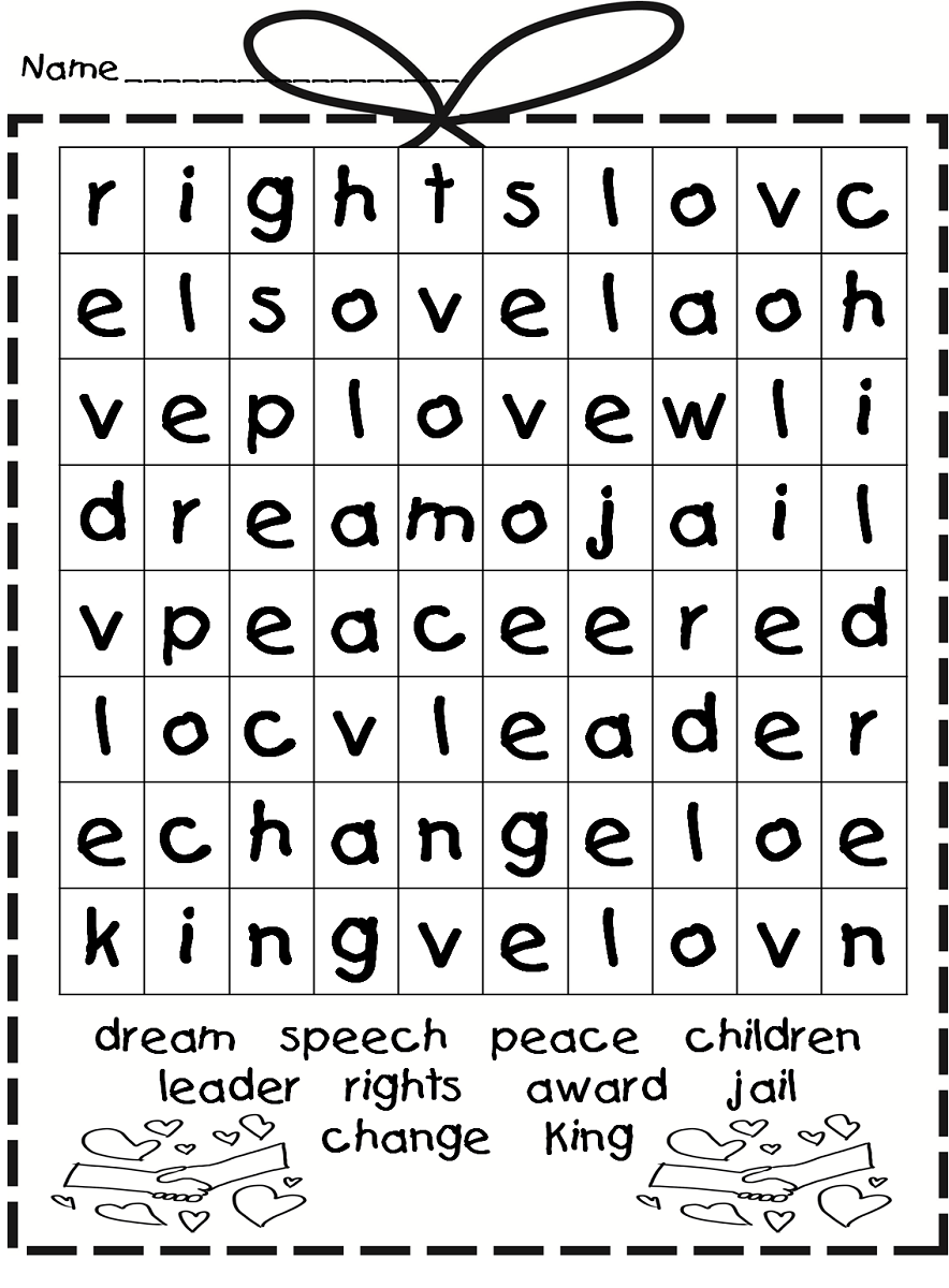 Word Search For First Graders Free