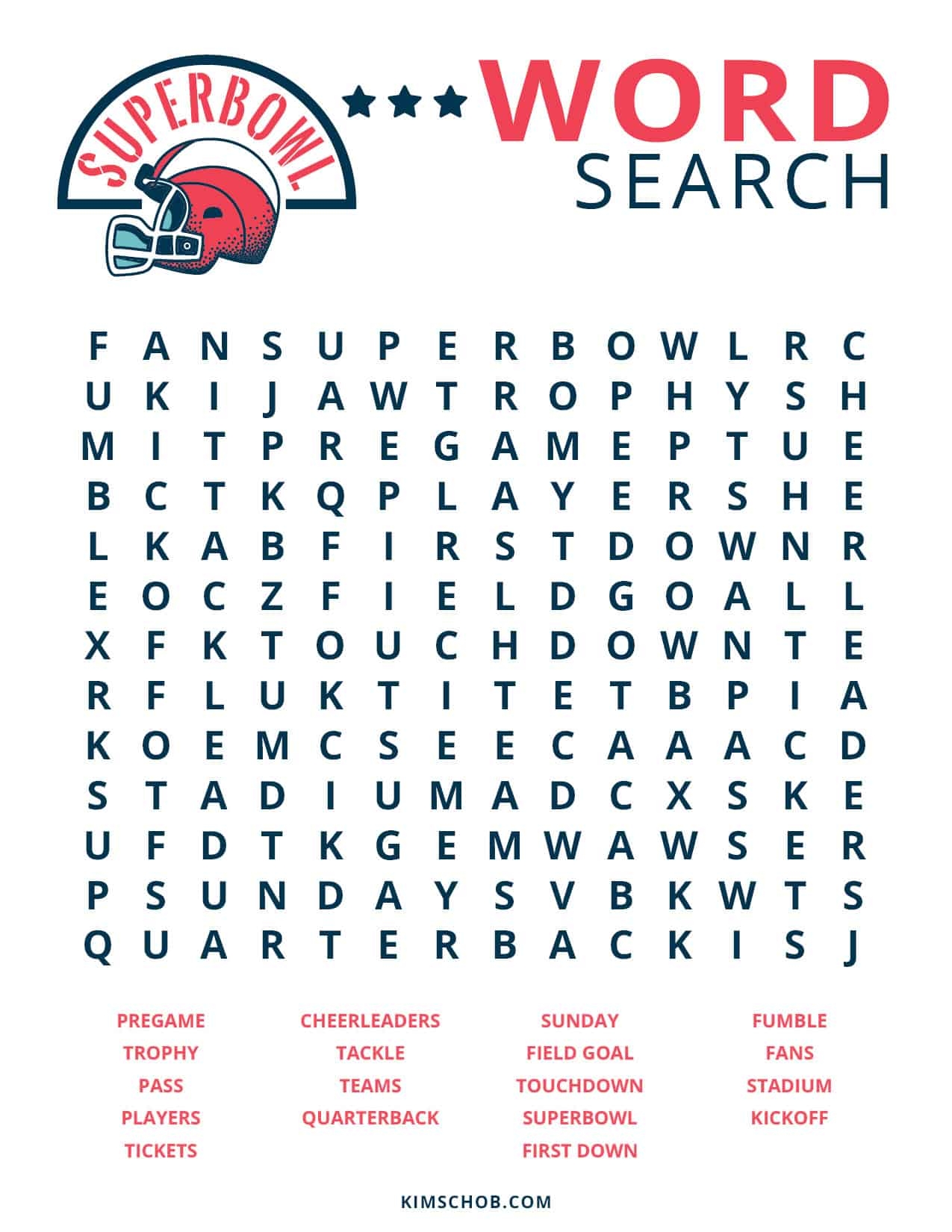 Nfl Word Search Pdf