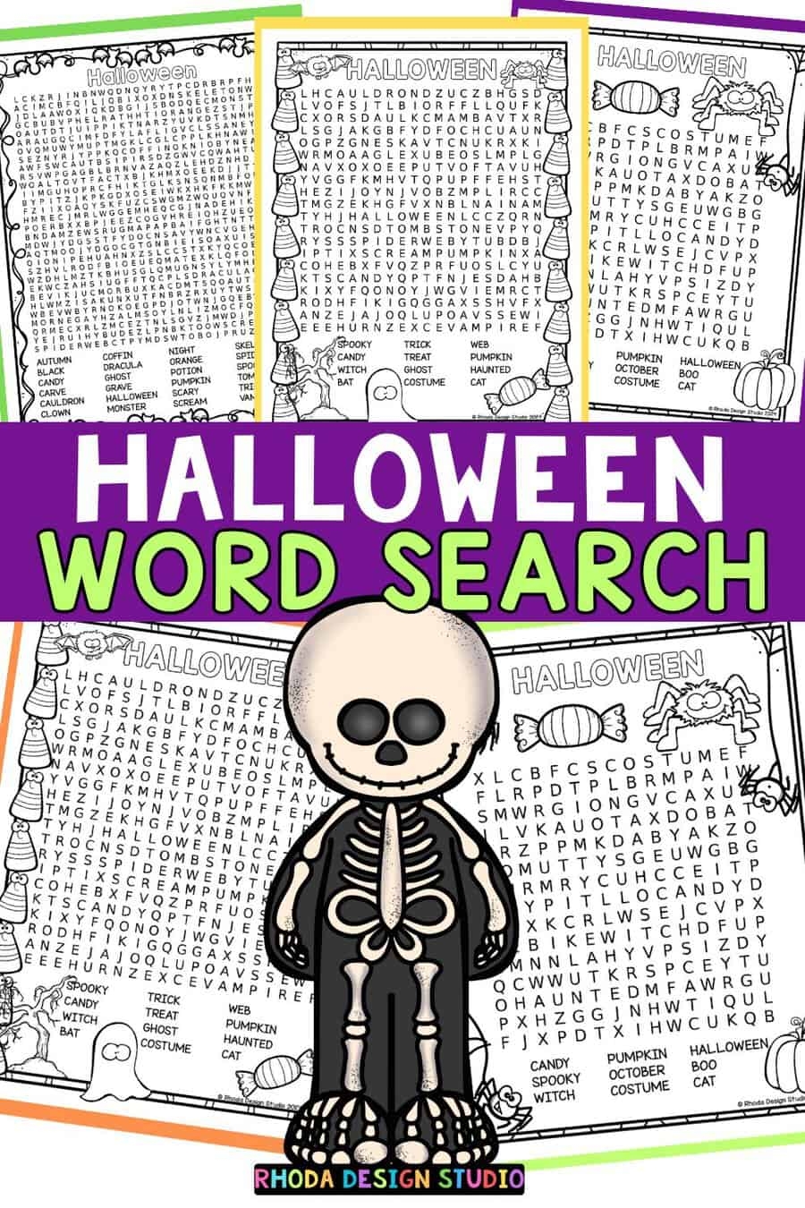 free halloween word search easy medium hard