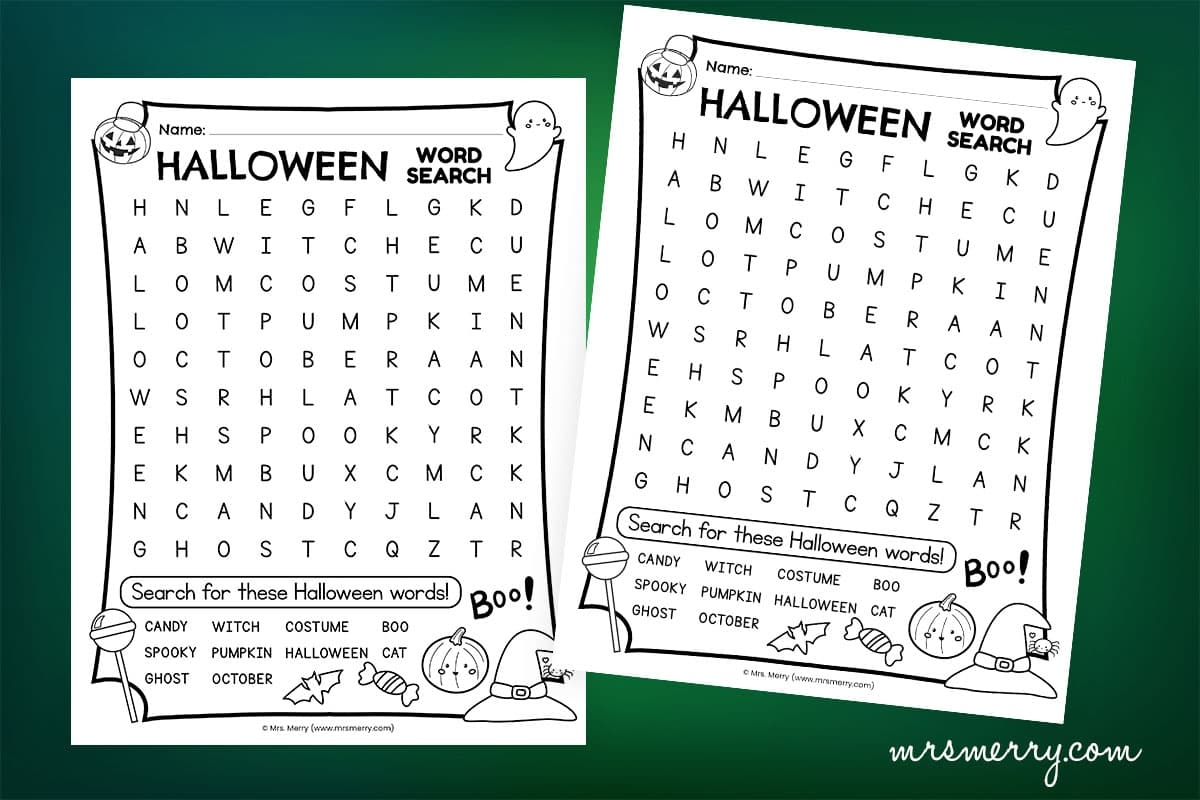 Halloween Word Search Free Printable