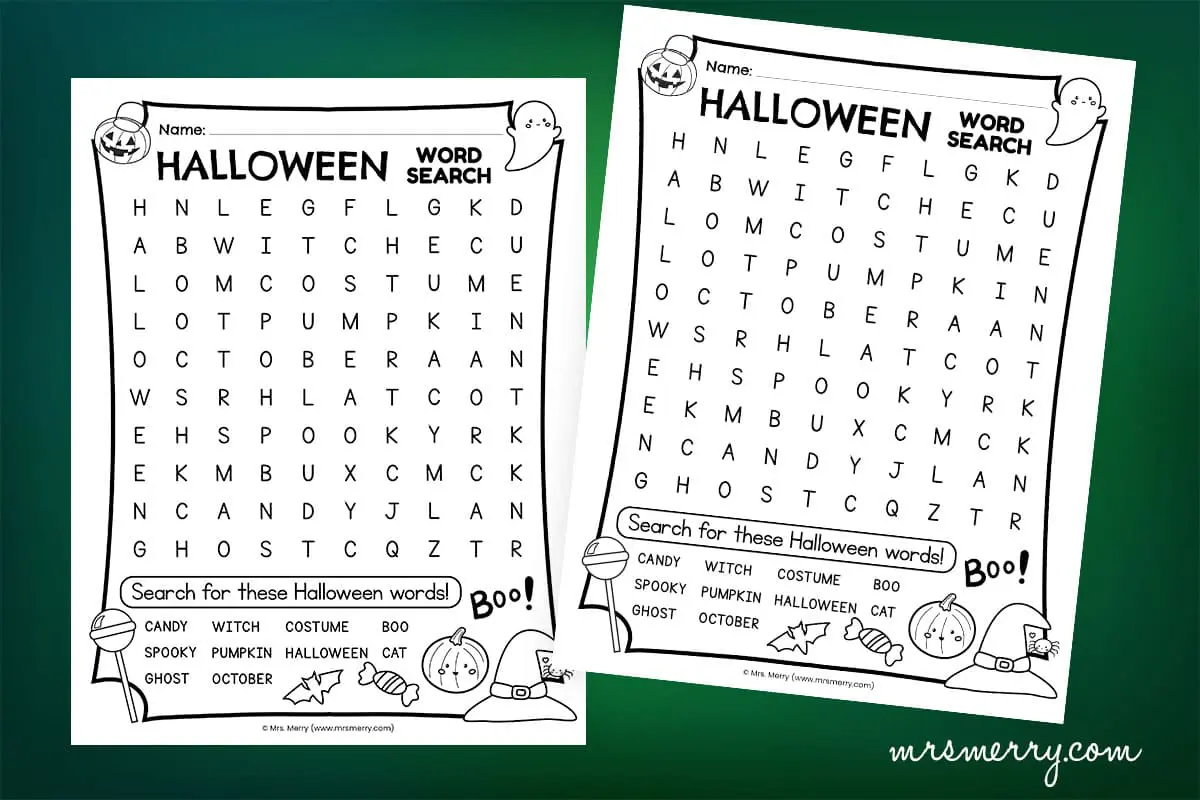 Halloween Printable Word Search