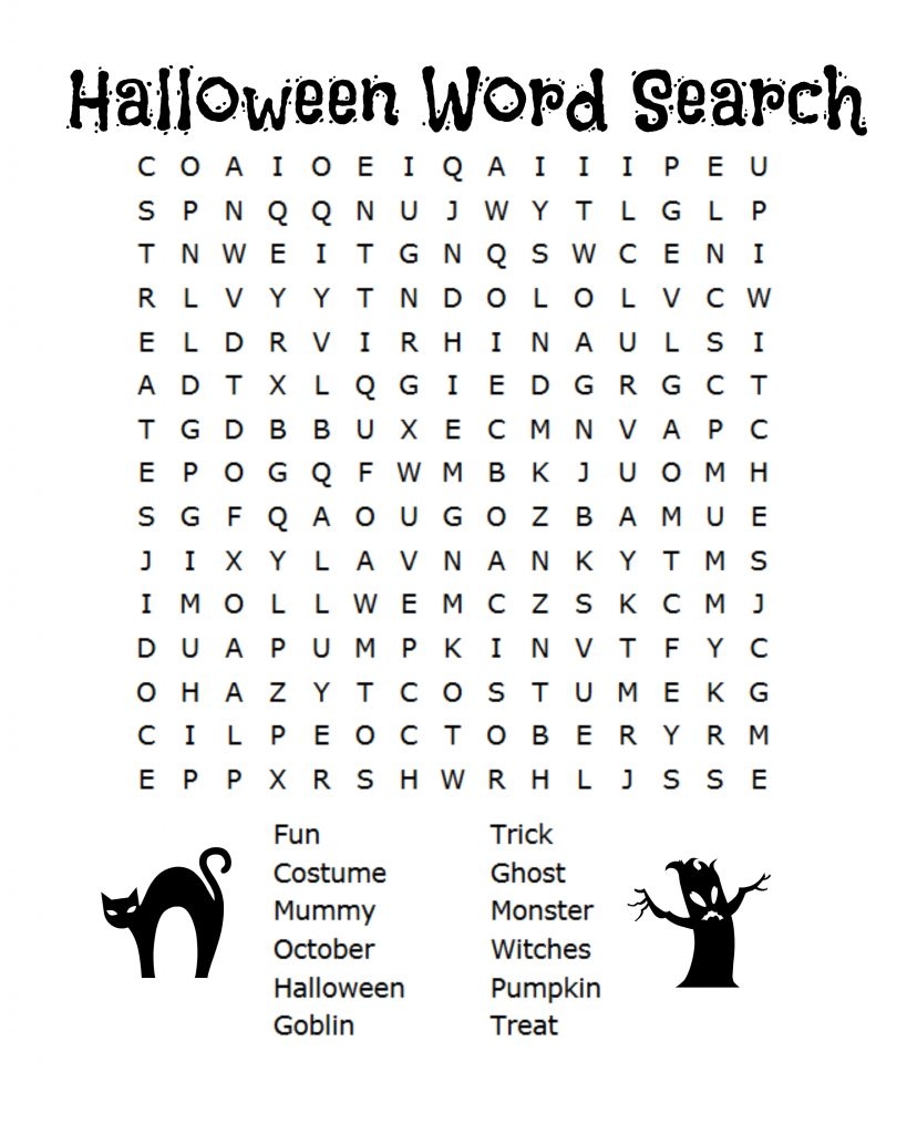 FREE Halloween Word Search U0026 Counting Printables Worksheets Library