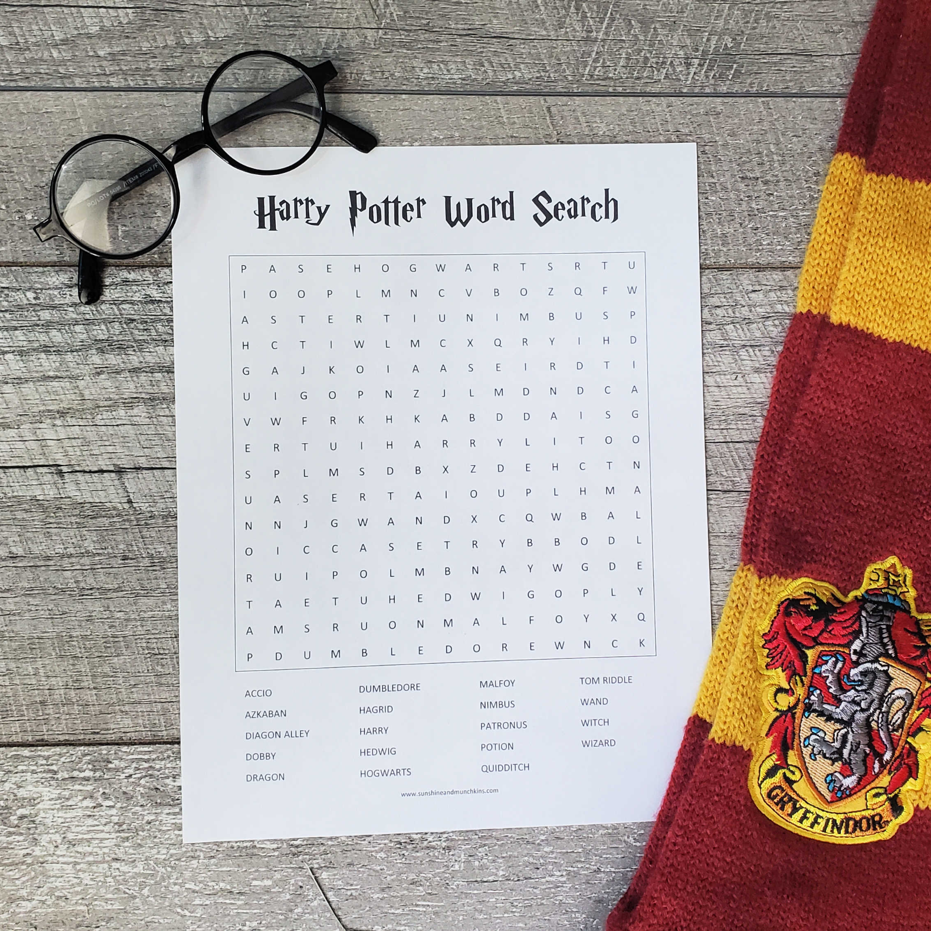 FREE Harry Potter Word Search Printable Sunshine And Munchkins