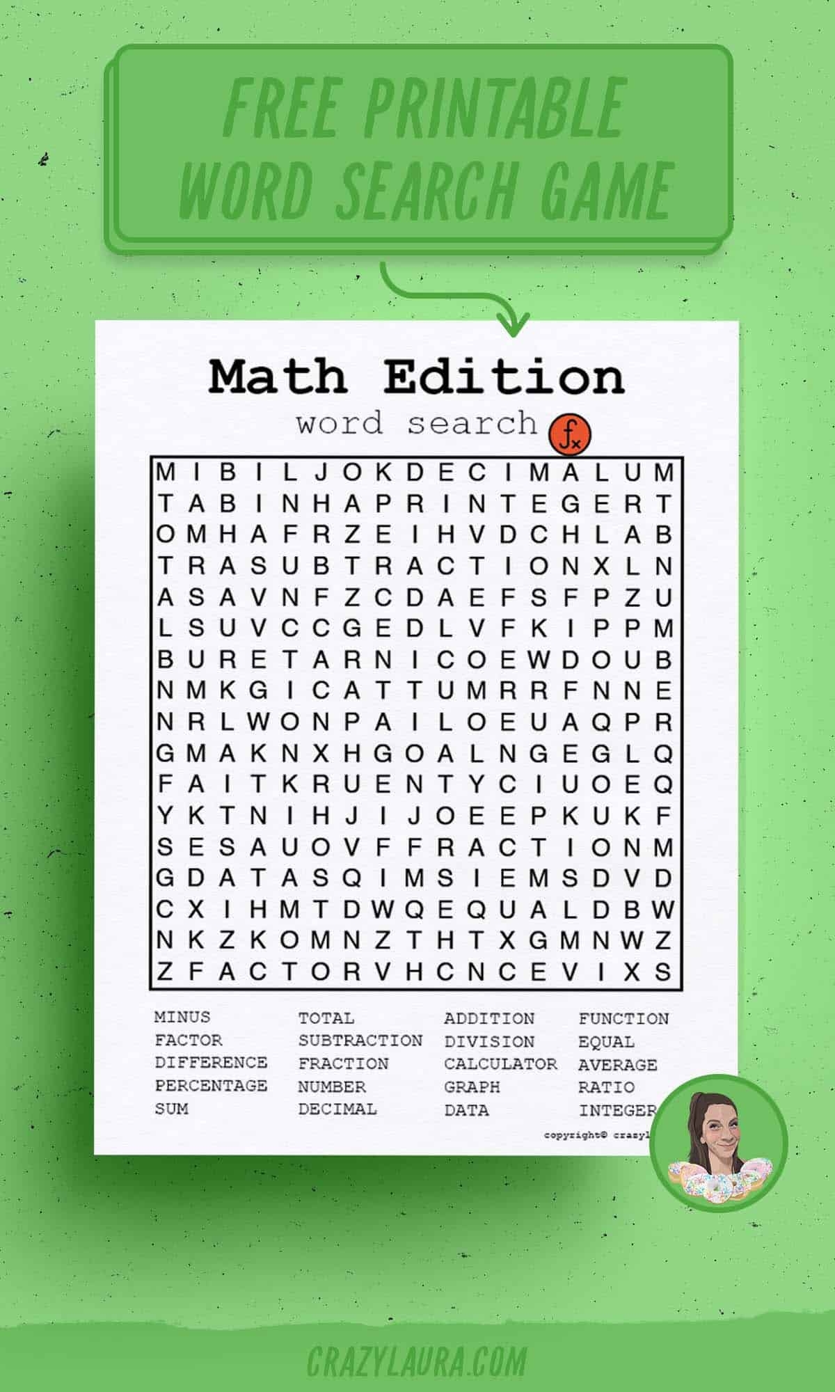 Free Printable Word Search Math