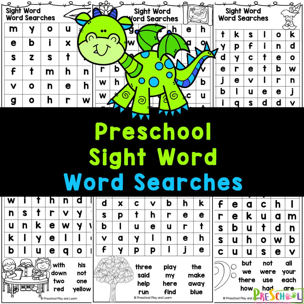 Word Search For 5 Year Olds Printable Free