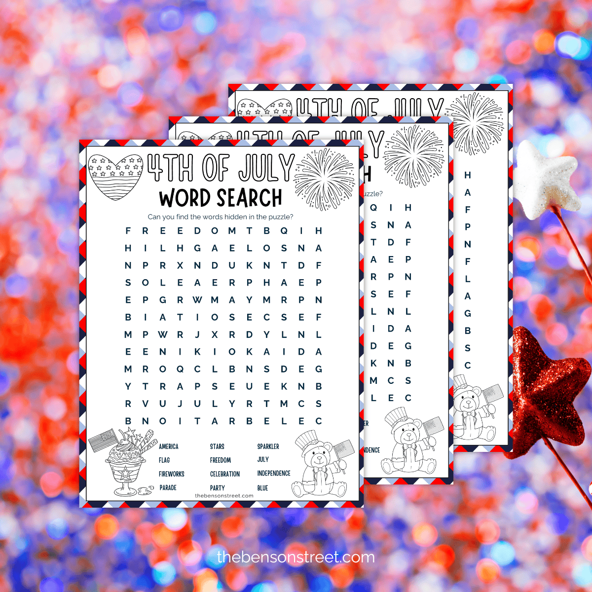 Word Search 4th Of July Games