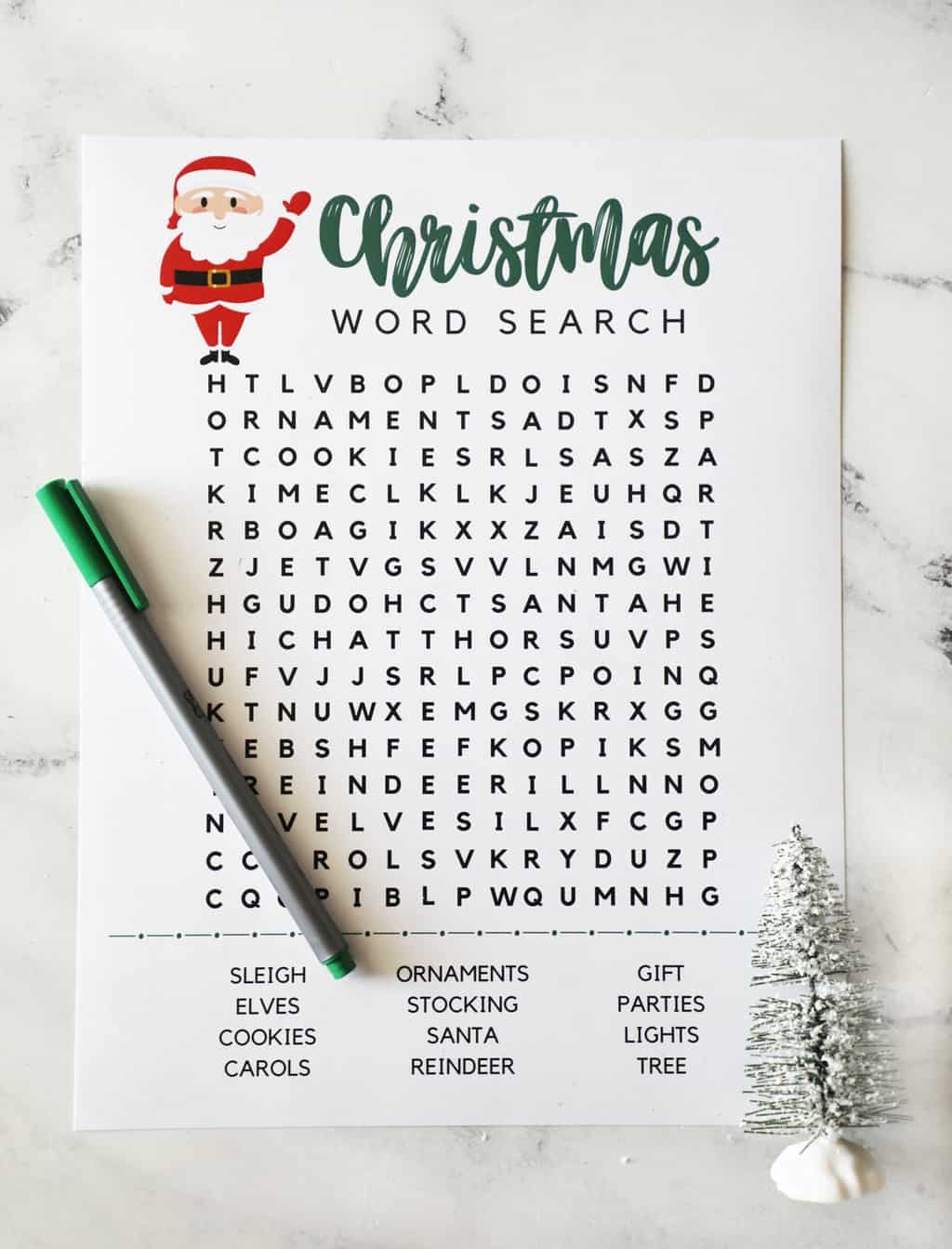 Christmas Word Search Printable Large Print