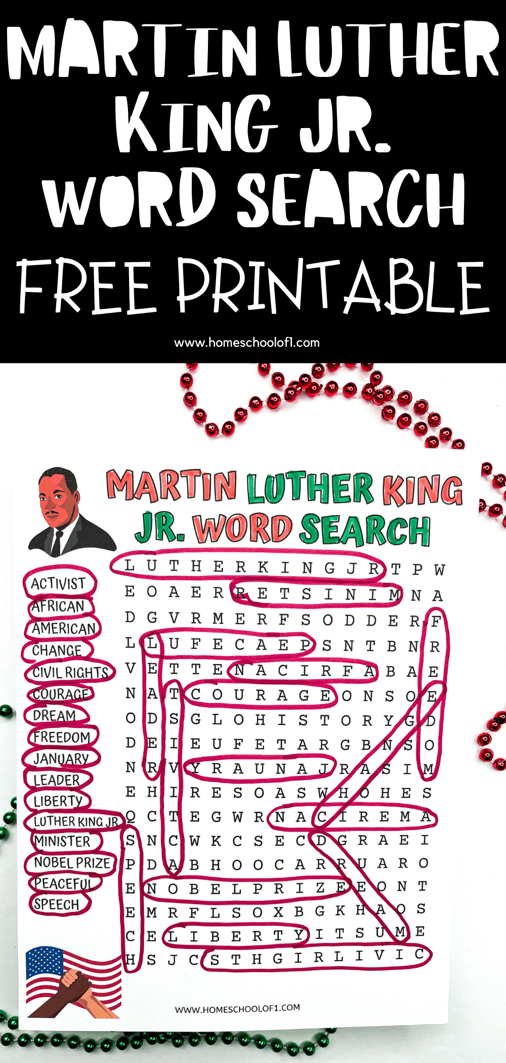 Martin Luther King Jr Word Search