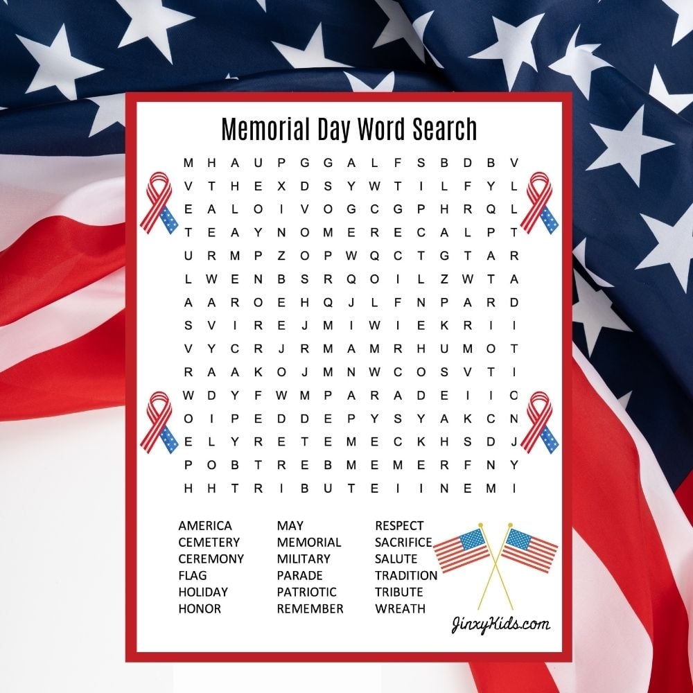 Free Printable Memorial Day Word Search Puzzle Jinxy Kids Free Printable Memorial Day Word Search Puzzle Jinxy Kids