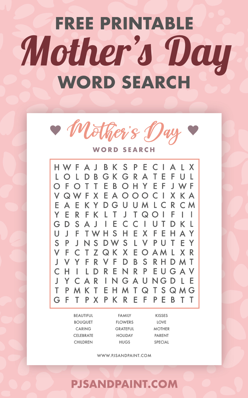Word Search For Mother's Day