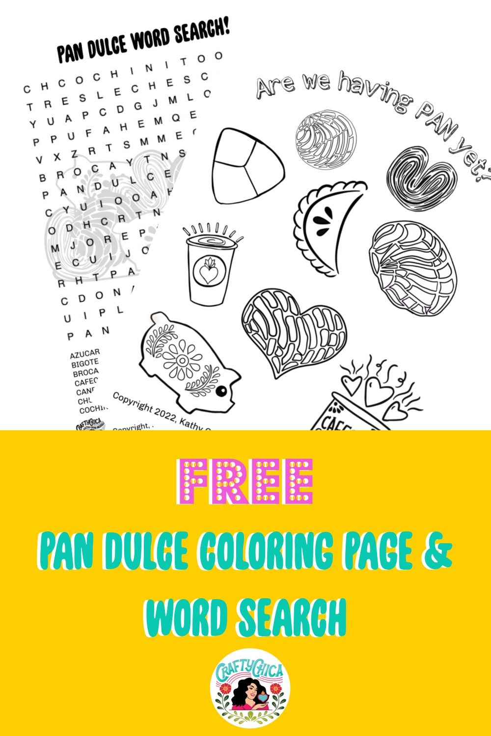 Free Printable Pan Dulce Word Search Coloring Packet Crafty Chica Free Printable Pan Dulce Word Search Coloring Packet Crafty Chica