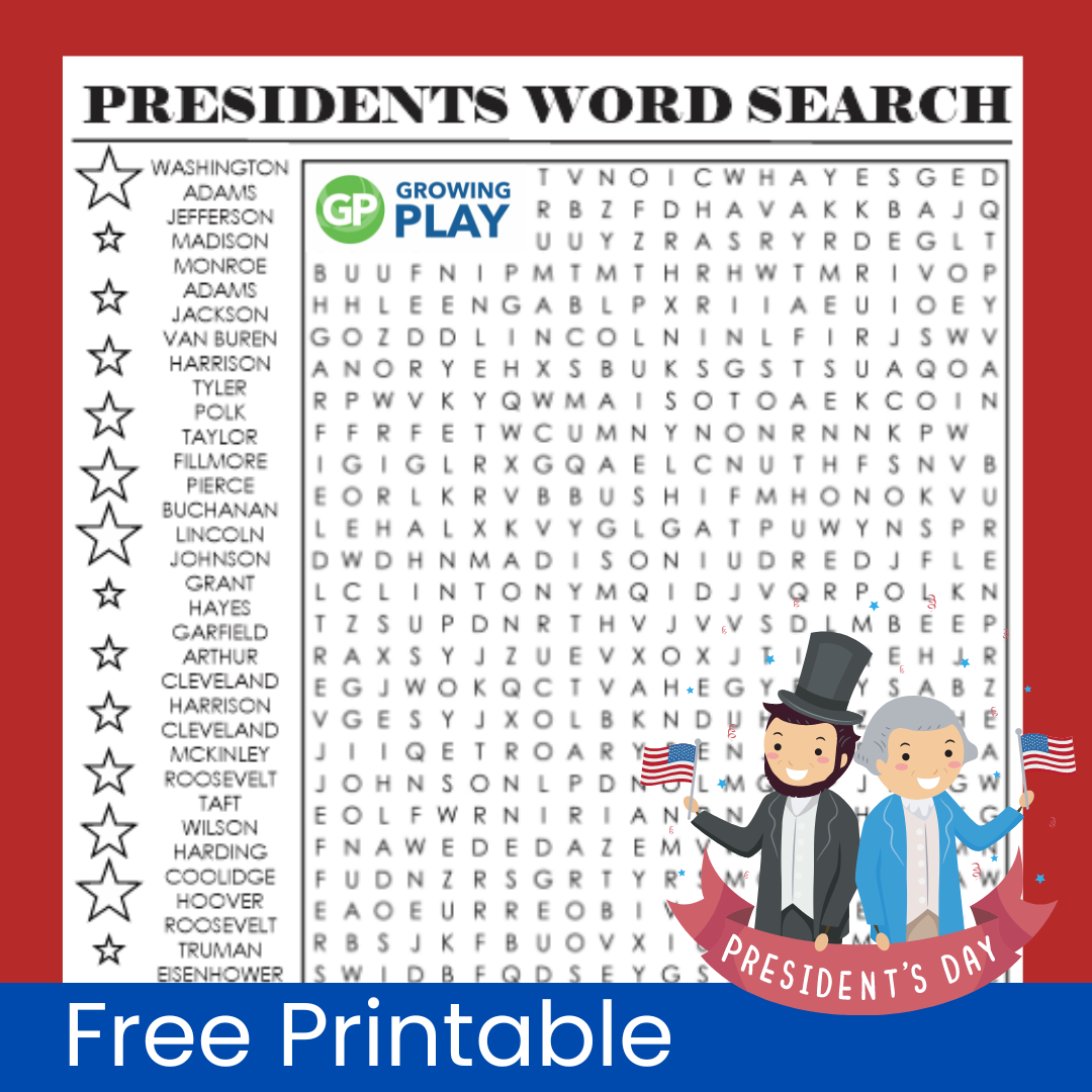 Free Printable Presidents Word Search Growing Play Free Printable Presidents Word Search Growing Play