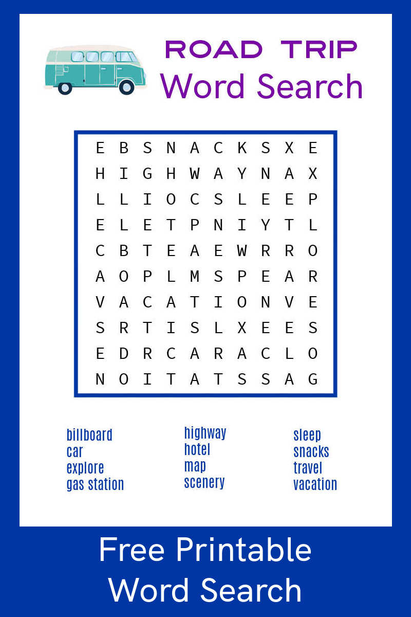 Free Printable Road Trip Word Search Mama Likes This
