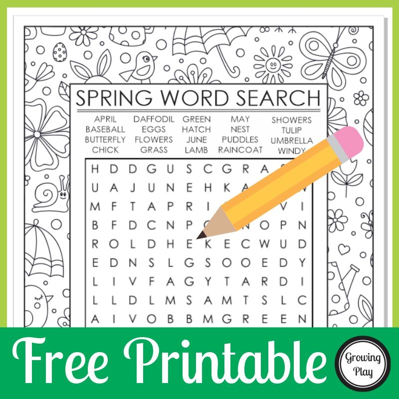 Free Printable Spring Word Search Puzzles